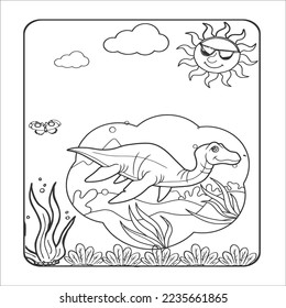 Fukuiraptor Dinosaur Coloring Page Illustration