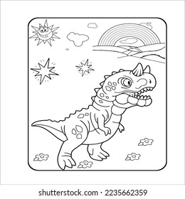 Fukuiraptor Dinosaur Coloring Page Illustration