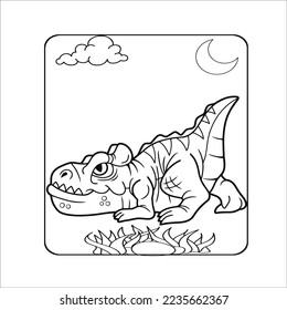 Fukuiraptor Dinosaur Coloring Page Illustration