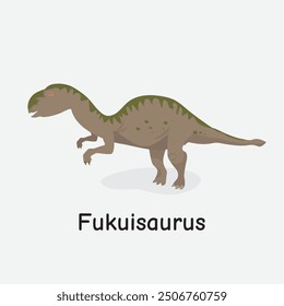 Fukuisaurus Dinosaur Vector Illustration with Japanese Origin