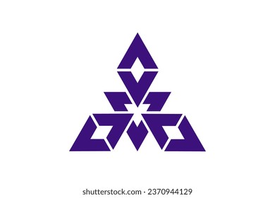 Fukuoka city flag vector illustration isolated on background. Fukuoka town symbol emblem. Fukuoka prefecture, Japan city banner.