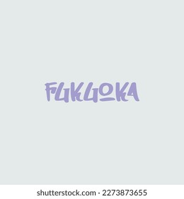 FUKUOKA CITY vector typography, one of the cities in Japan, for T-shirt design