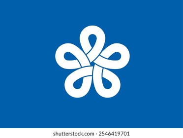 Fukuoka, Japan's prefecture flag: symbolizing rich history, cultural heritage, and economic significance. Ideal for projects celebrating Fukuoka's unique identity and pride