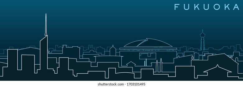 Fukuoka Multiple Lines Skyline and Landmarks