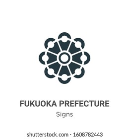Fukuoka prefecture glyph icon vector on white background. Flat vector fukuoka prefecture icon symbol sign from modern signs collection for mobile concept and web apps design.