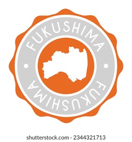 Fukushima, Japan Badge Map Vector Seal Vector Sign. National Symbol Country Stamp Design Icon Label. 