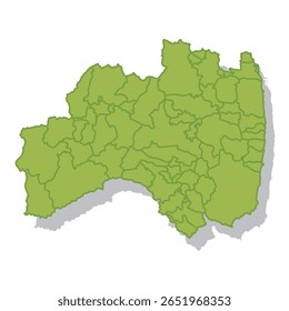 Fukushima Japan Map Silhouette Icon