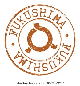 Fukushima, Japan Stamp Postal. Silhouette Seal. Flag Passport Round Design. Vector Icon. Design Retro Travel. National Symbol.