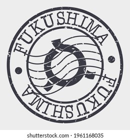Fukushima, Japan Stamp Postal. Silhouette Seal. Flag Passport Round Design. Vector Icon. Design Retro Travel. National Symbol.