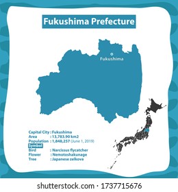 Fukushima Prefecture Map Japan Country Background