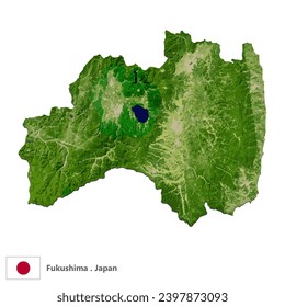 Fukushima,Prefecture of Japan Topographic Map (EPS)