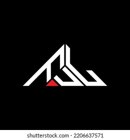 FUL letter logo creative design with vector graphic, FUL simple and modern logo in triangle shape.