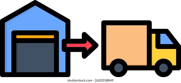 Fulfillment Icon Lineal Color Vector Illustration