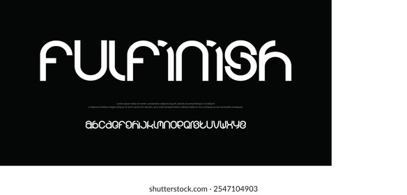 Fulfinish Abstract modern urban alphabet fonts. Typography sport, technology, fashion, Brand, digital, future creative logo font. vector illustration