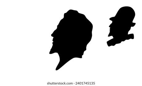 Fulke Greville, 1st Baron Brooke, black isolated silhouette