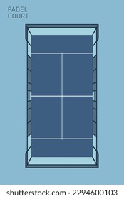 Full 3d padel court vector graphics