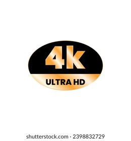 icono de resolución de vídeo completo de 4k