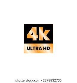 icono de resolución de vídeo completo de 4k