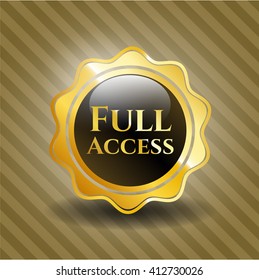 Insignia o emblema de oro de acceso completo