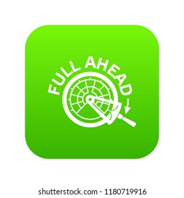 Full ahead icon green vector isolated on white background