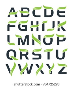 Full Alphabet Logo With Leaf Element