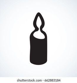 Full antidote ampulla cartridge symbol isolated on white background. Web simple medic ui logo concept. Freehand black ink linear hand drawn emblem sketchy in retro engraving graphic style pen on paper