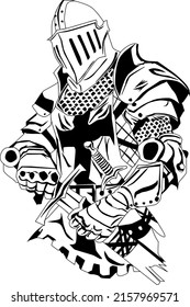 full armor sketch the knight illustration art
