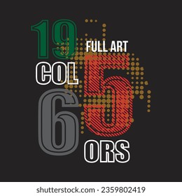 full art colors 1965 design typography vector illustration