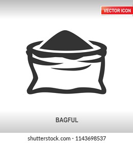 full bag black vector icon on white background