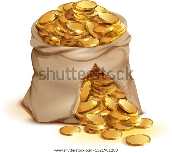 Vector De Stock Libre De Regalias Sobre La Bolsa Llena De Monedas De1521901280