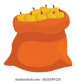 Full bag is overflowing with ripe yellow apples