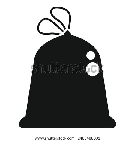 Full bag trash icon simple vector. Eco garbage. Bin junk full sack