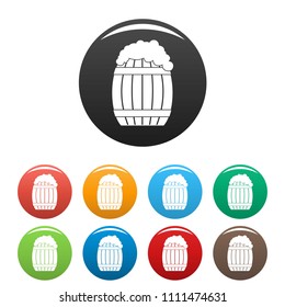 Full barrel icon. Simple illustration of full barrel vector icons set color isolated on white