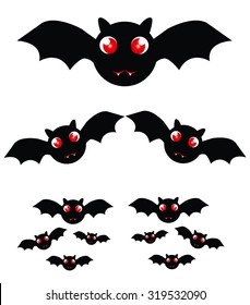Full bat Halloween decoration vector.
