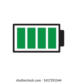 Full Battery charge vector icon. Energy symbol.