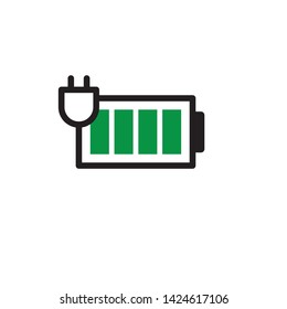 Full Battery charge vector icon. Energy symbol.