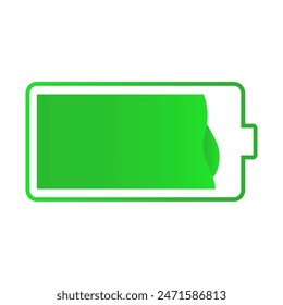 Full battery charge vector icon. Green energy level indicator illustration. Power efficiency Vector symbol.