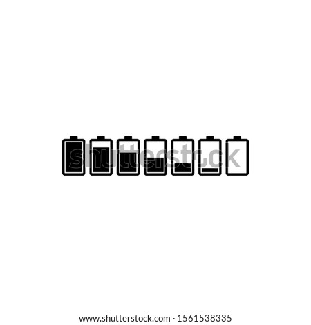 Full battery charging icon isolated on white background. Vector illustration. EPS10