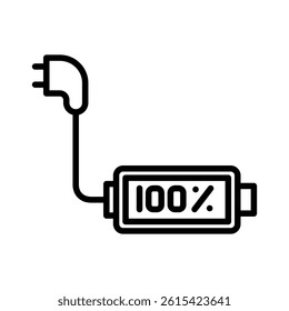 full battery charging icon vector design in trendy style