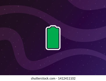 Full Battery Charging Smartphone Fully Charged Vector Illustration