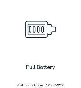 Full Battery concept line icon. Linear Full Battery concept outline symbol design. This simple element illustration can be used for web and mobile UI/UX.