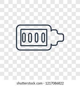 Full Battery concept vector linear icon isolated on transparent background, Full Battery concept transparency concept in outline style