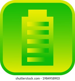 Full battery. Ecology concept. Green energy concept. Isolated web icon. Logo design.
Flat vector illustration. 
