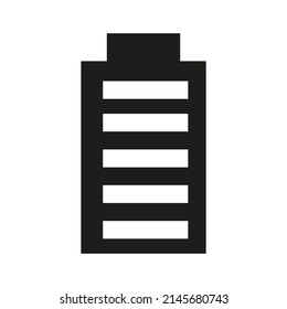 Voller Akku. Ökologie-Konzept. Isolierte Web-Ikone. Logo-Design.Flache Vektorgrafik in Schwarz-Weiß. 
