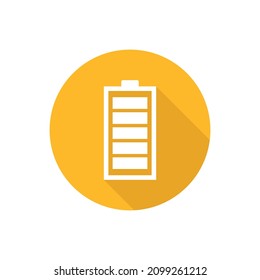 Full battery flat icon with shadow