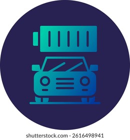 Full Battery Glyph Circle Gradient Icon