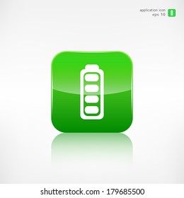 Full battery icon. Application button.