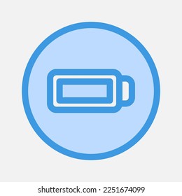 Full battery icon in blue style about essentials, use for website mobile app presentation