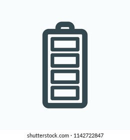 Full battery icon. Full battery energy level vector icon