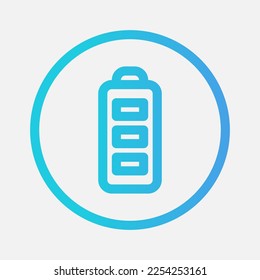 Full battery icon in gradient style about camera, use for website mobile app presentation